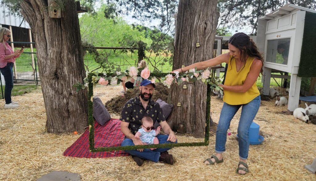 Visitors spending time outdoors at Flora & Fauna Farm Sanctuary